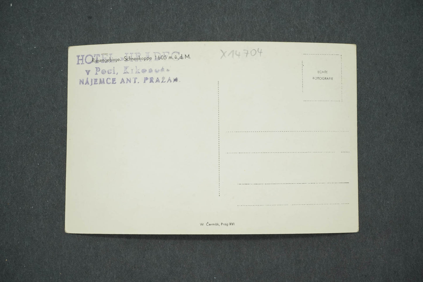 Postcard HOTEL HRADEC RIESENGEBIRGE SCHNEEKOPPE 1605 (x14704)