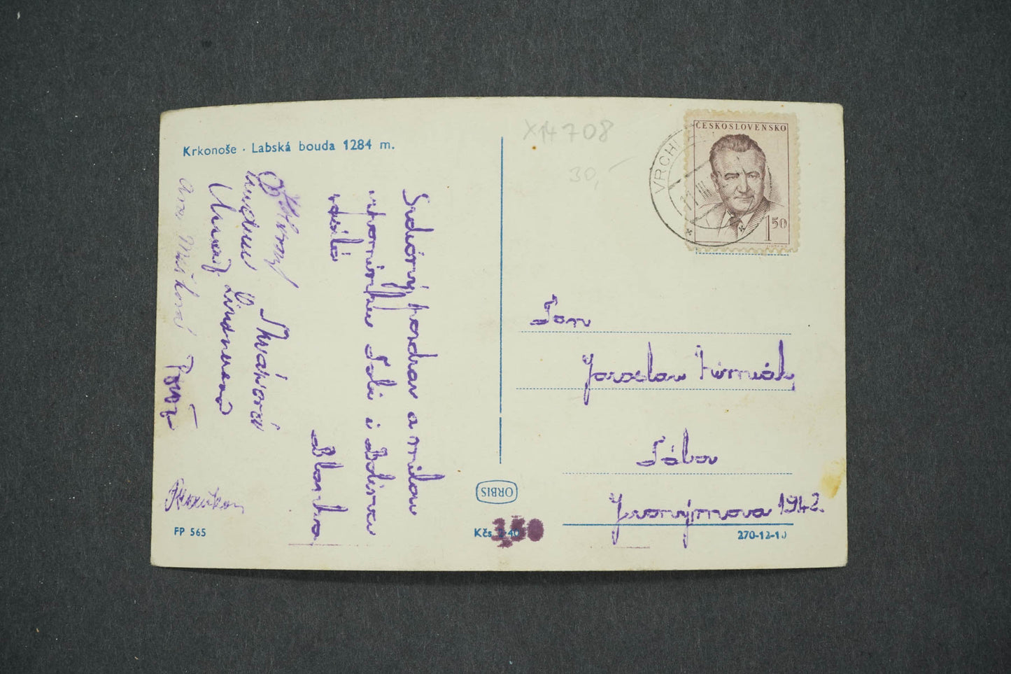 Postcard KRKONOSE - ELBE SHED 1284 M (x14708)