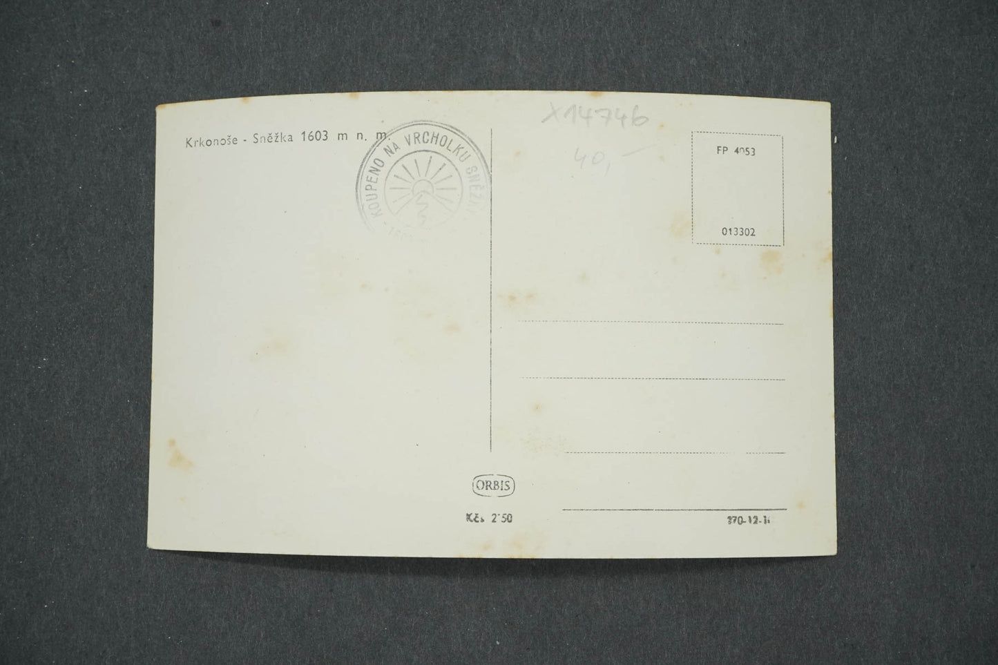 Pohlednice KRKONOŠE - SNĚŽKA 1603 M (x14746)