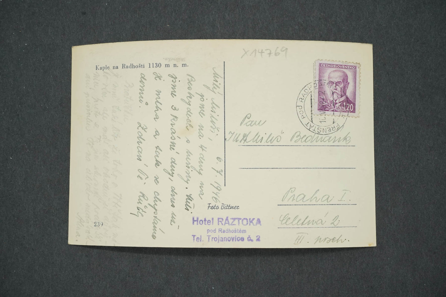 Pohlednice KAPLE NA RADHOŠTI (x14769)