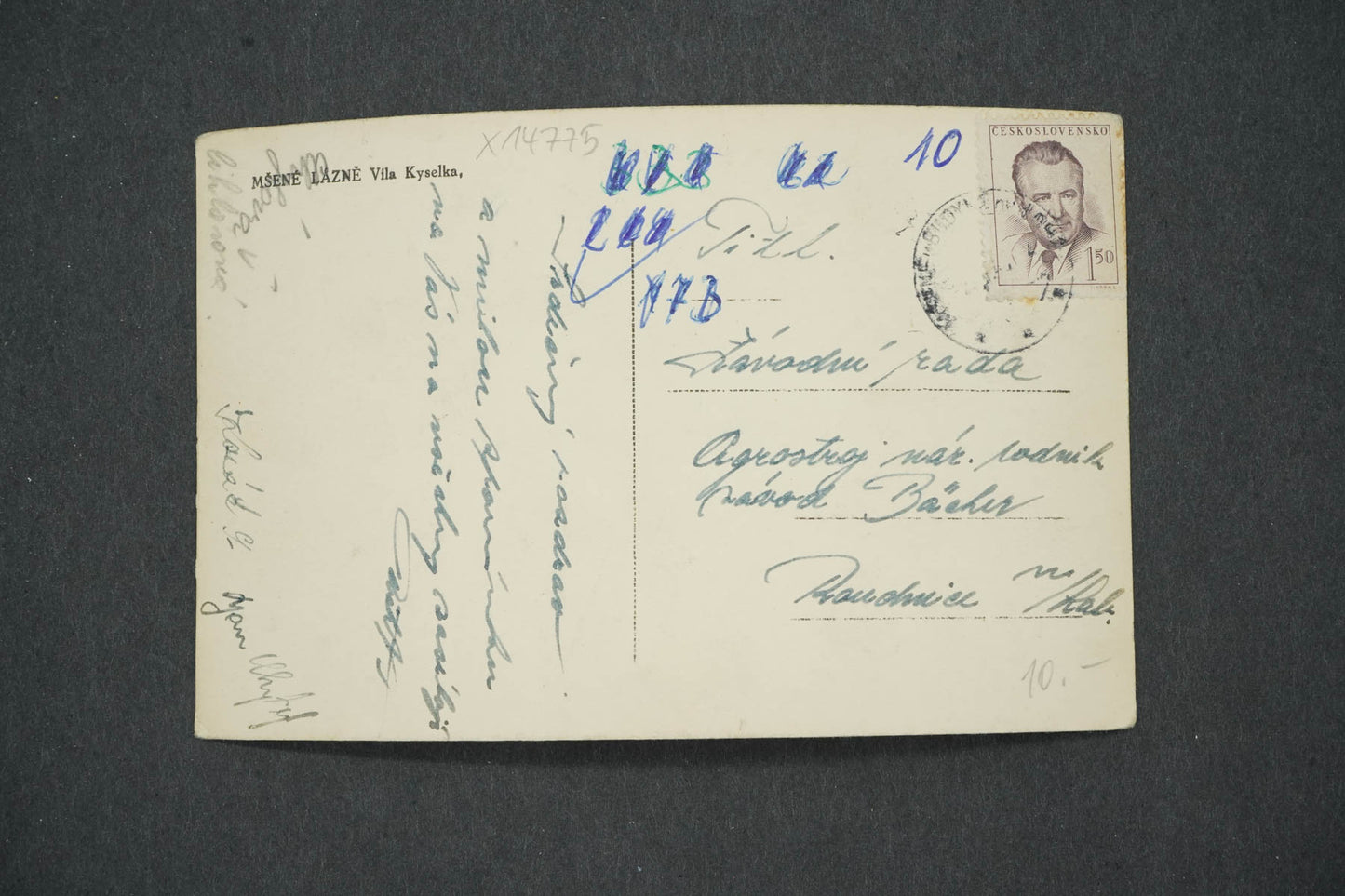 Pohlednice MŠENÉ LÁZNĚ VILA KYSELKA (x14775)