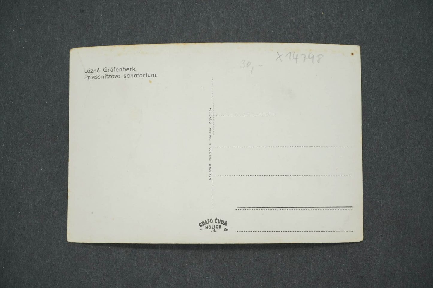 Pohlednice LÁZNĚ GRAFENBERK SANATORIUM (x14798)