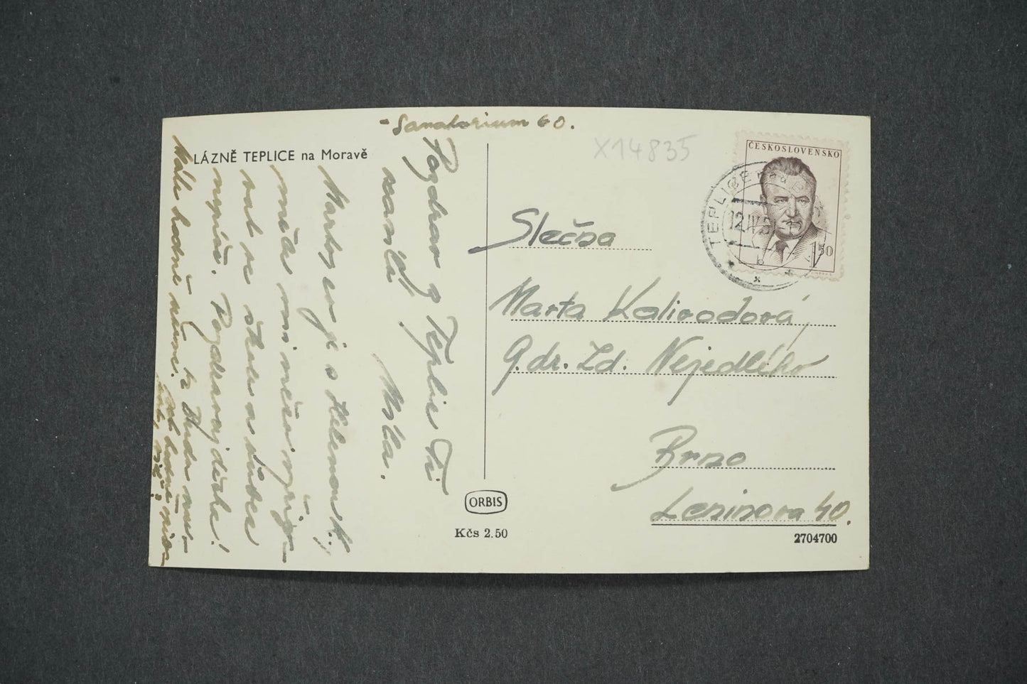 Pohlednice LÁZNĚ TEPLICE NA MORAVĚ (x14835)