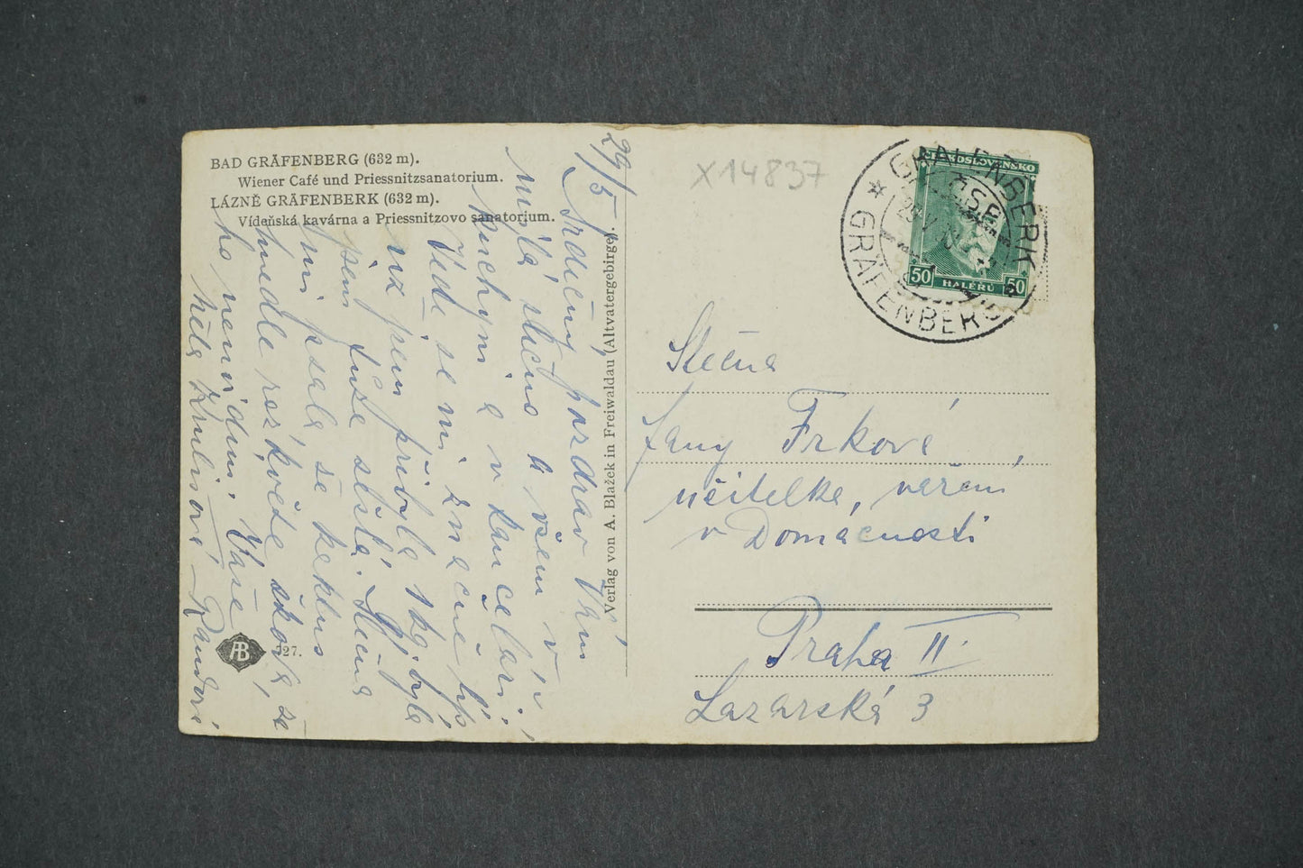 Pohlednice Lázně Grafenberg Vídeňská kavárna (x14837)