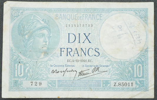 Francie, 10 Francs 4.12.1941