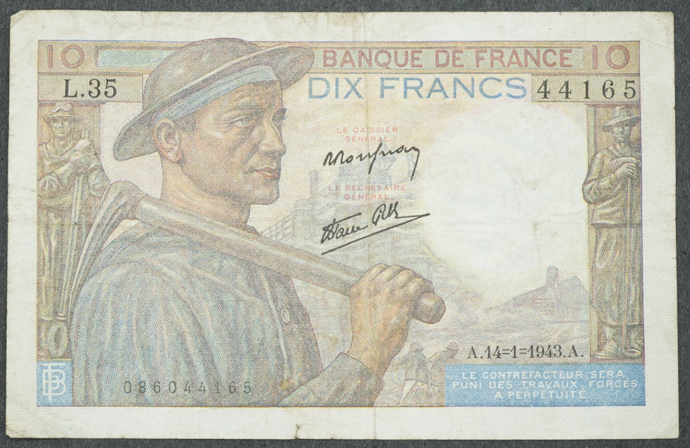 Francie, 10 franků, 14.1.1943