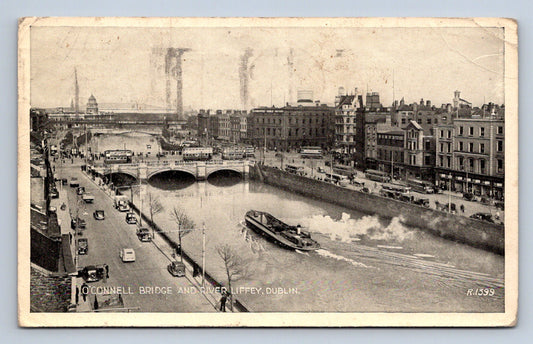 Pohlednice O' CONNELL BRIDE AND RIVER LIFFEY, DUBLIN (x16817)
