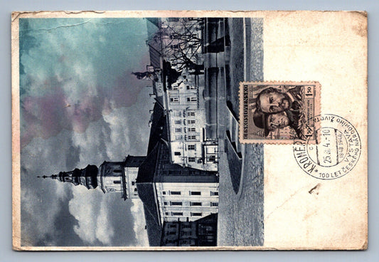 Pohlednice Kroměříž - La place de Kroměříž avec le chateau (JN142)