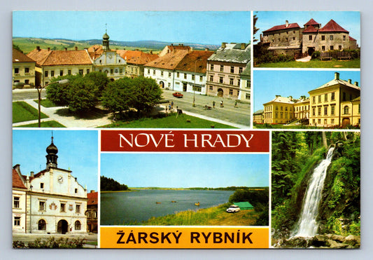 Pohlednice Nové Hrady - náměstí-hrad-zamek-radnice (JN327)
