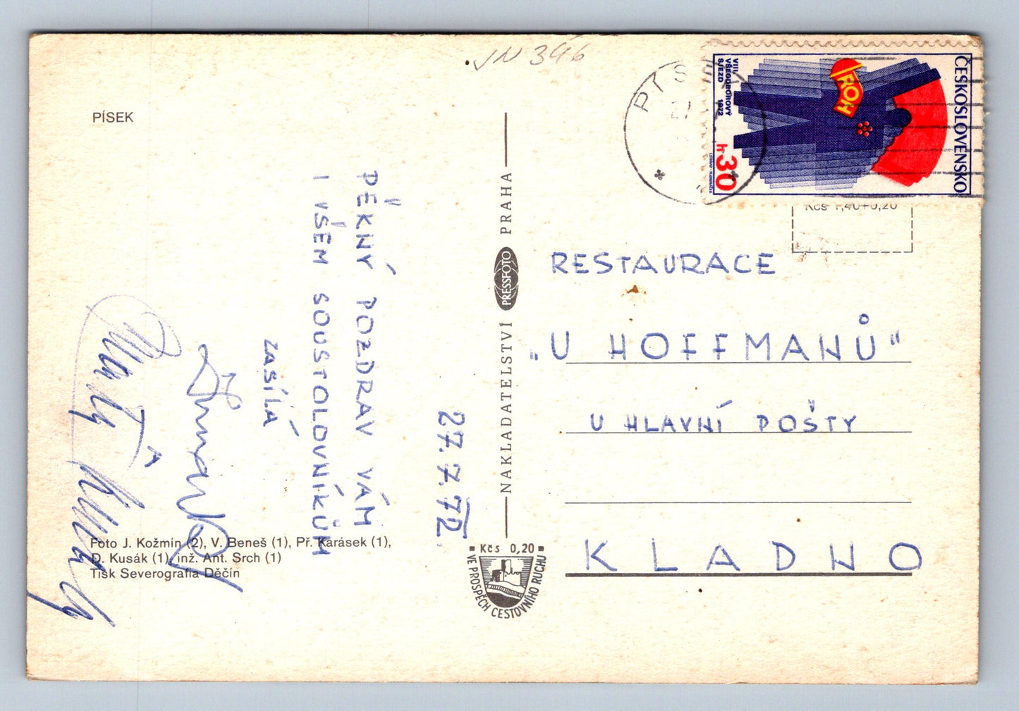 Pohlednice Písek - celkový pohled (JN346)