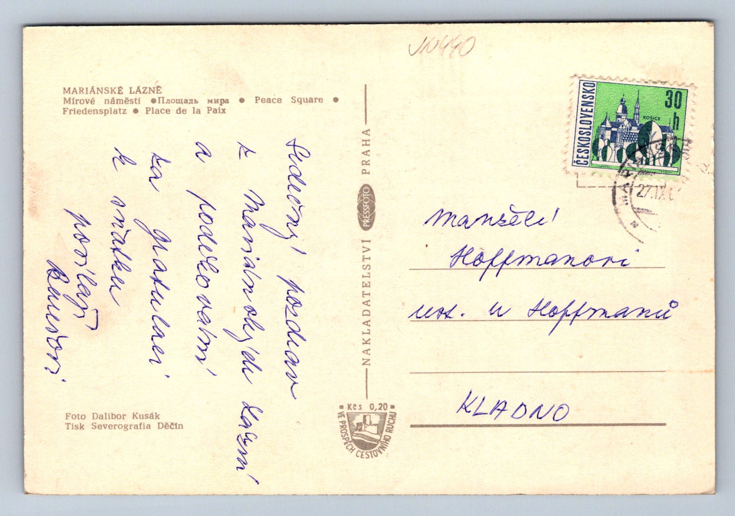 Pohlednice Mariánské lázně -Mírové náměstí (JN440)