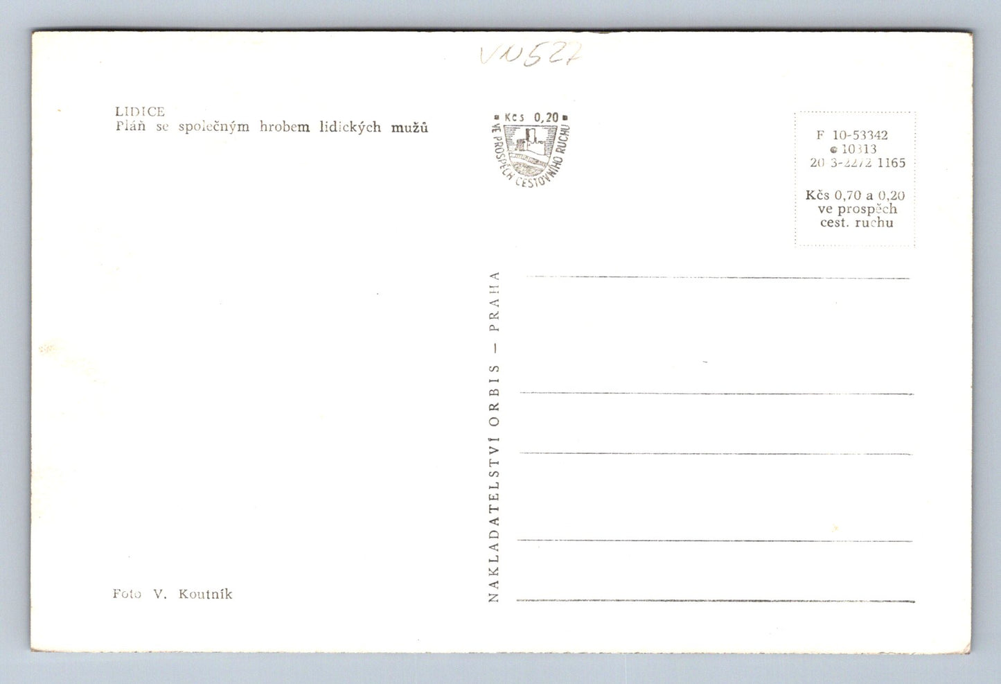 Pohlednice Lidice - pláň hrobů lidických mužů (JN527)