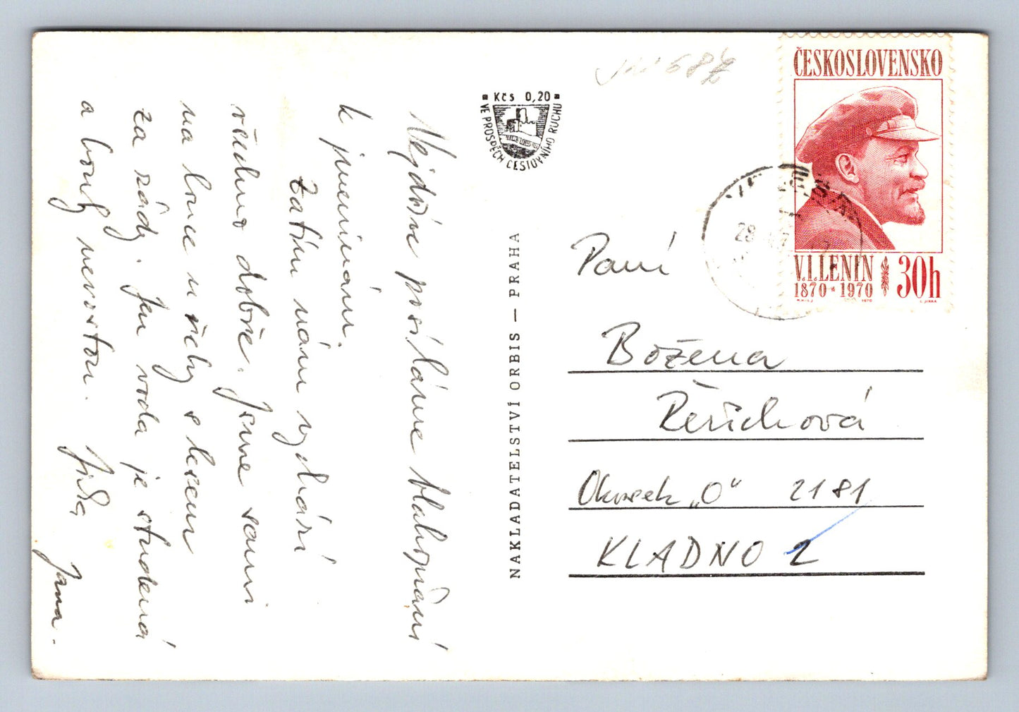 Pohlednice Velešín - celkový pohled (JN687)