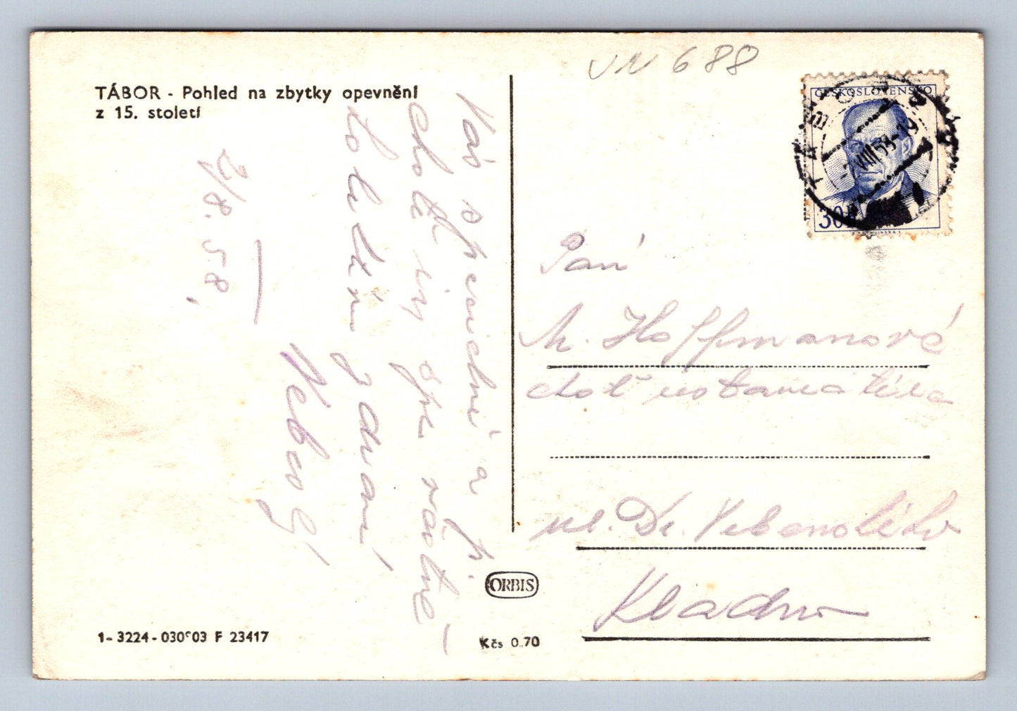 Pohlednice Tábor-zbytky opevnění (JN688)
