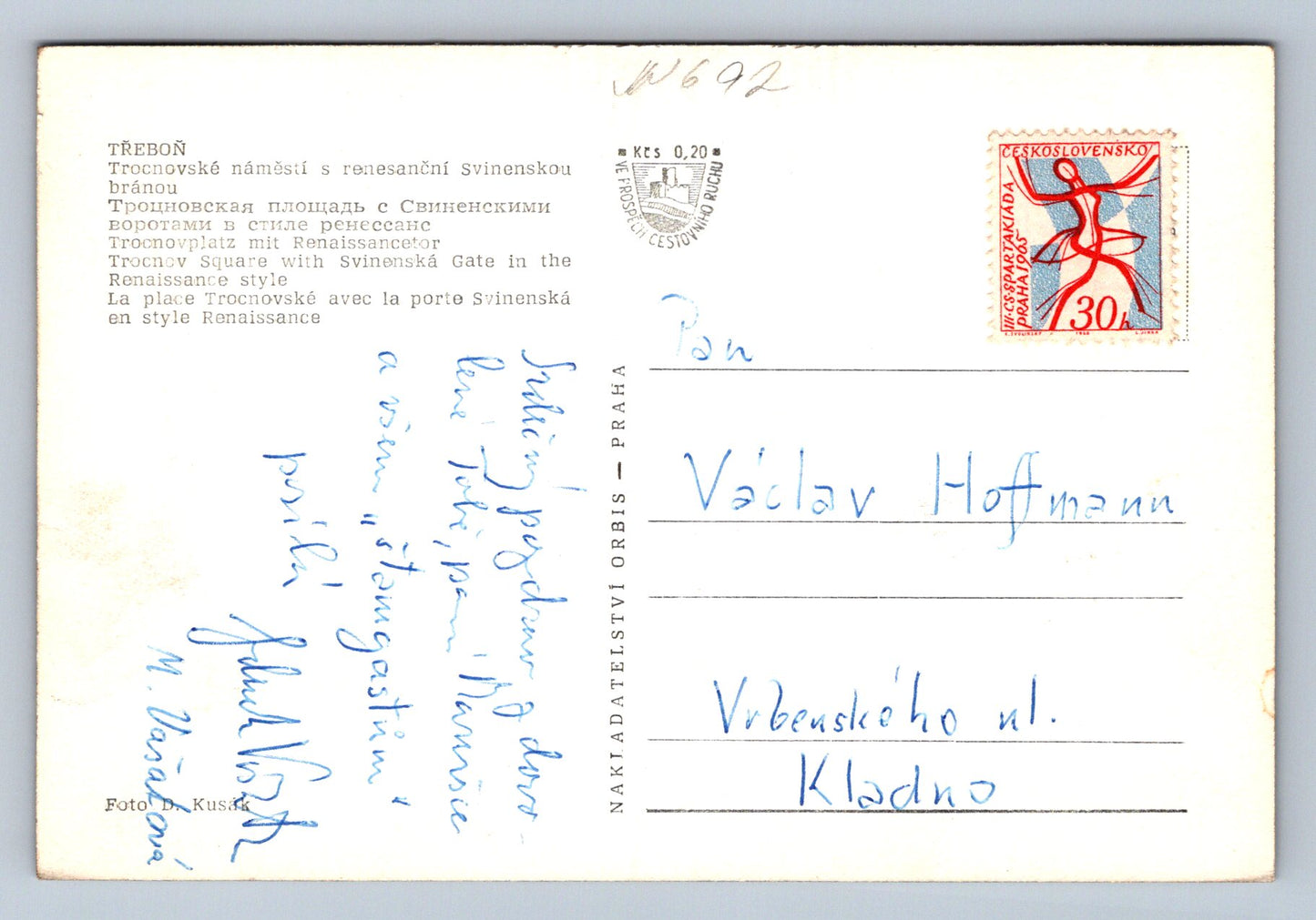 Pohlednice Třeboň-náměstí (JN692)