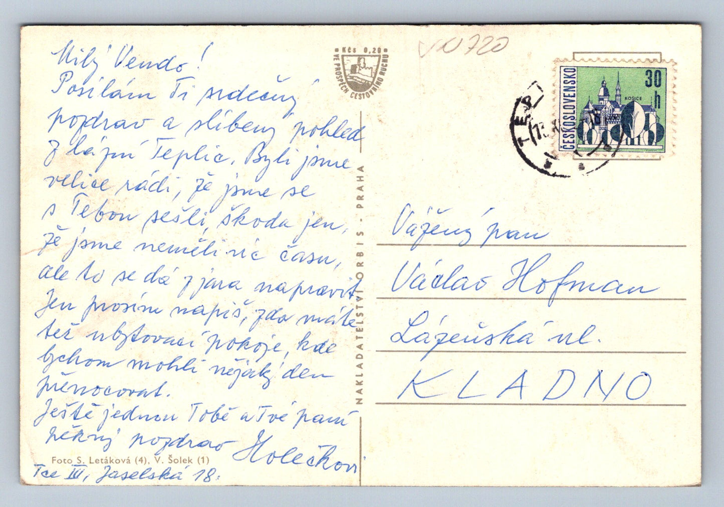 Pohlednice Teplice-celkový pohled (JN720)