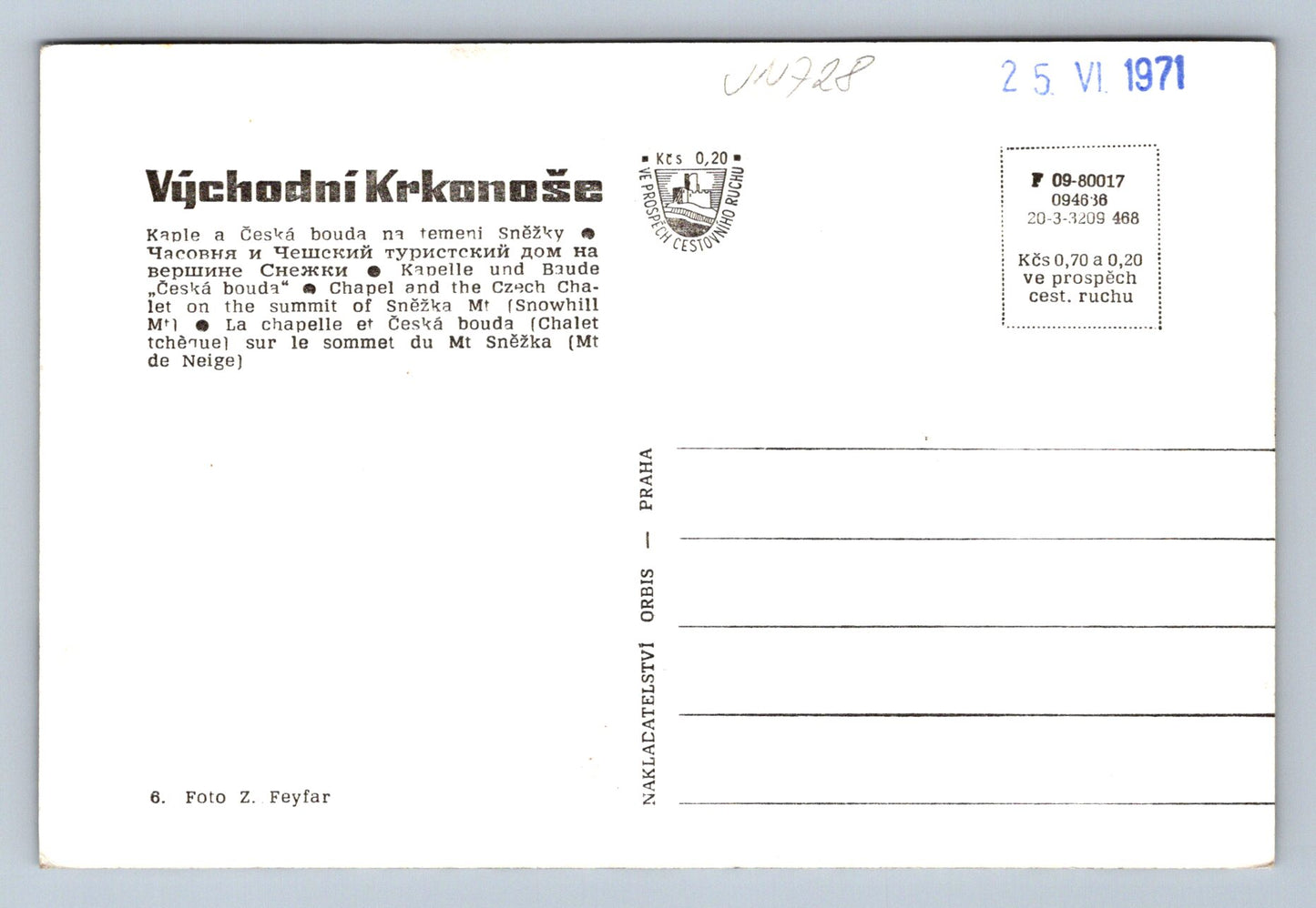 Pohlednice Východní Krkonoše - Kaple (JN728)