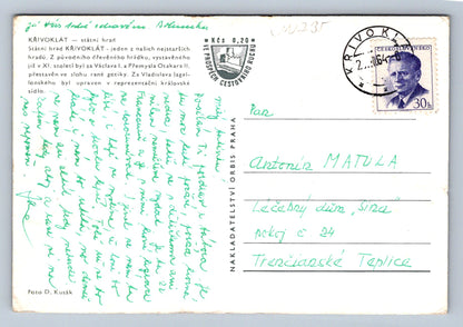 Pohlednice Křivoklát - Státní hrad zelený text (JN735)