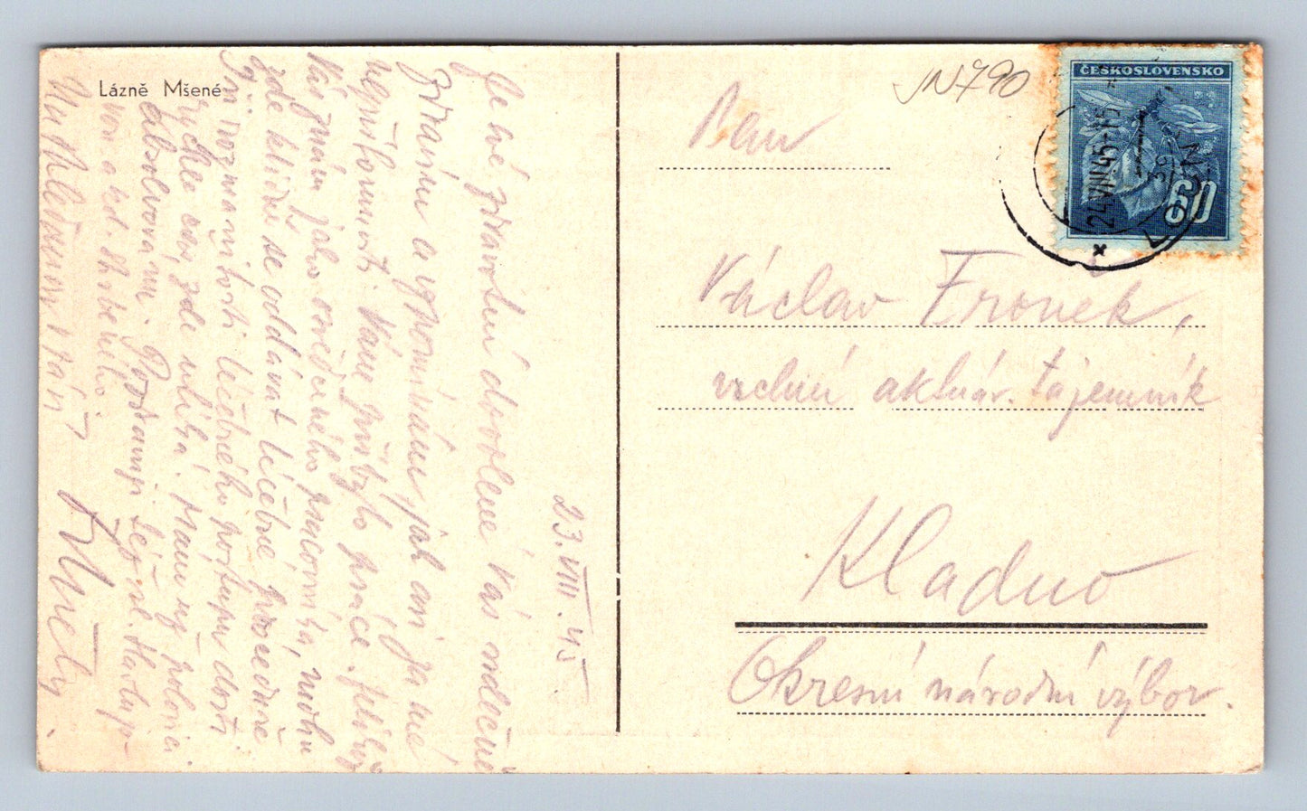 Pohlednice Lázně Mšené (JN790)