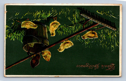 Pohlednice Veselé Velikonoce - Carte Postale - Zelená pohlednice s kuř