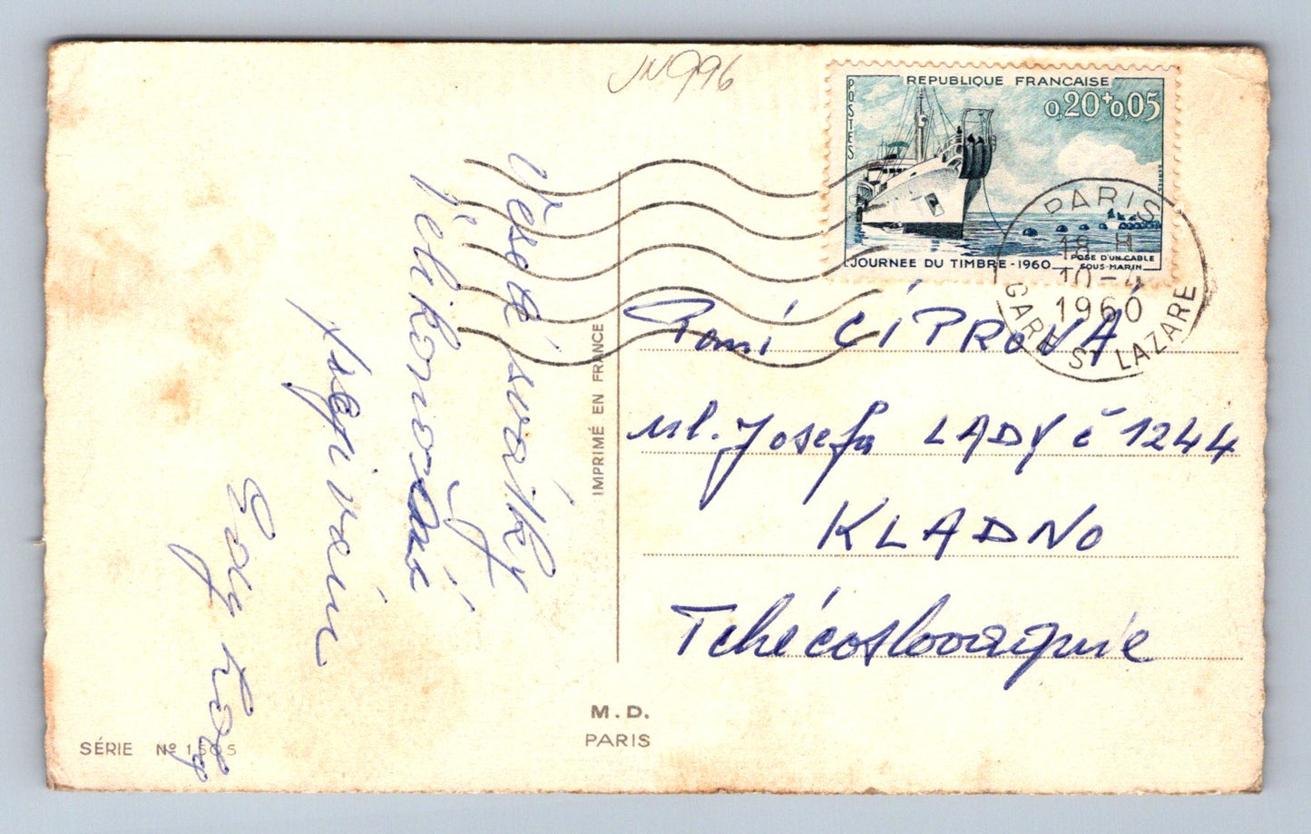Pohlednice Joyeuses Pâques - zelené vejce (JN996)