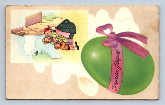 Pohlednice Joyeuses Pâques - zelené vejce (JN996)