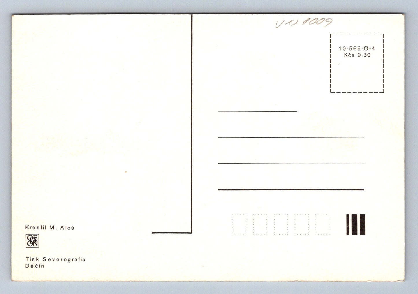 Pohlednice Skákal pes přes oves - Kreslil M. Aleš (JN1009)