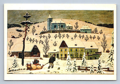 Pohlednice Láďo Vánoce -Modry kostelík (JN1015)