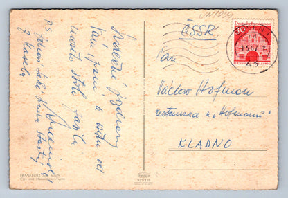 Pohlednice Frankfurt am main - křídlo letadla (JN1029)