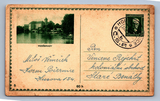Pohlednice Poděbrady - zelené foto (JN1052)