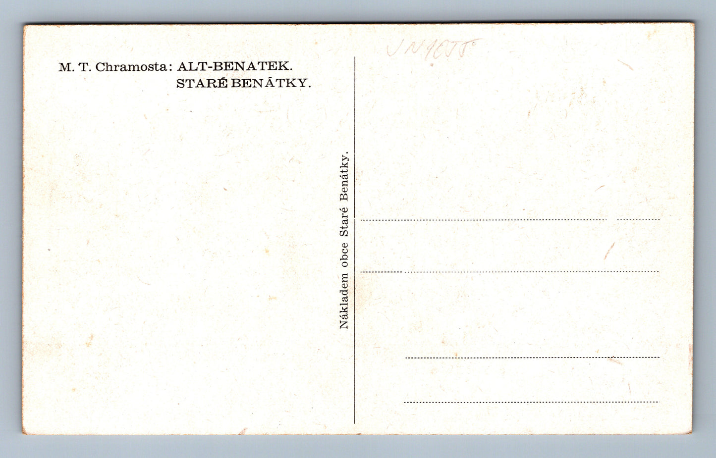 Pohlednice M.T. Chramosta: Alt - Benatek - bez textu (JN1055)