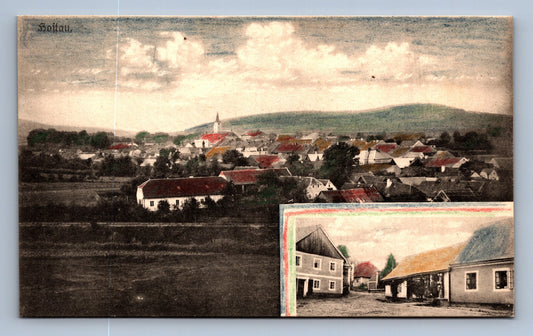 Pohlednice Hoftau - dovybarveno pastelkami (JN1095)