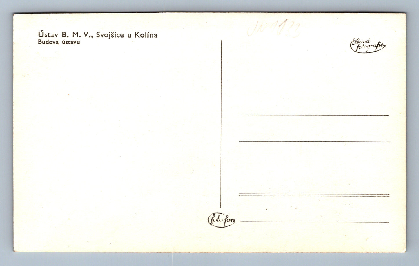 Pohlednice Ústav B.M.V., Svojšice u Kolína (JN1133)