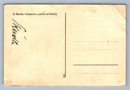 Pohlednice R. Škudla: Pracatice - pohled od Skalky. (JN1146)