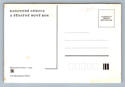 Pohlednice Radostné Vánoce a Šťastný nový rok J. Lada (JN1291)