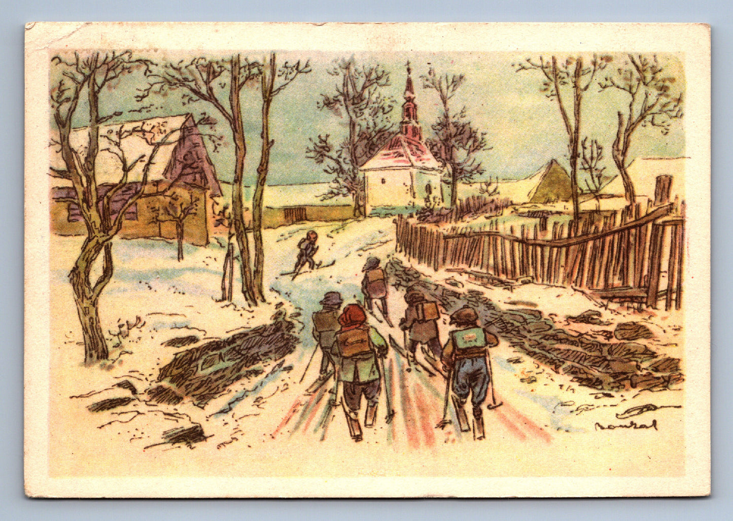Pohlednice Radostné Vánoce a Šťastný nový rok V. Boukal (JN1302)