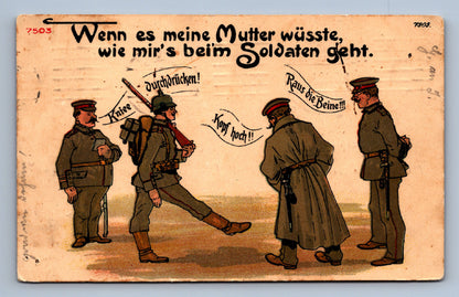 Pohlednice Kreslení vojáci text Wenn es meine Murter wüsste (JN1363)