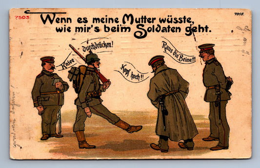 Pohlednice Kreslení vojáci text Wenn es meine Murter wüsste (JN1363)