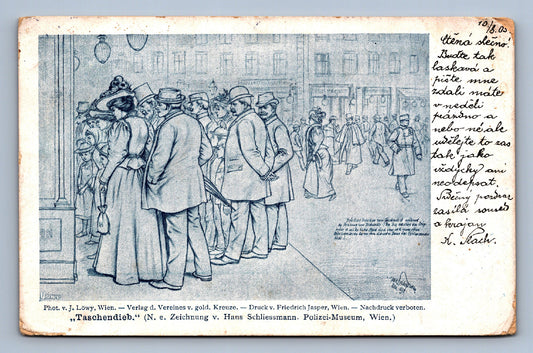 Pohlednice Modrý obrázek Phot.v J. Löwy (JN1368)