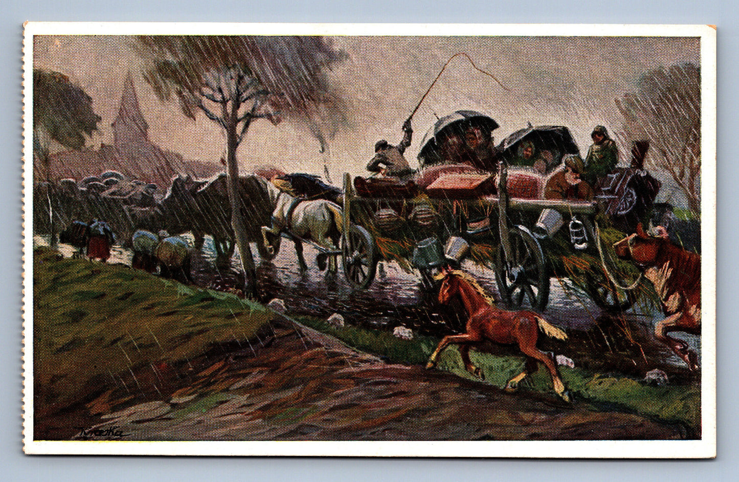 Pohlednice Vůz v děsti VOJENSKÝ (JN1396)