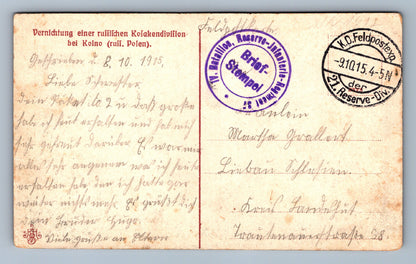 Pohlednice Válka fialové razítko Brief-Stempel VOJENSKÝ (JN1417)