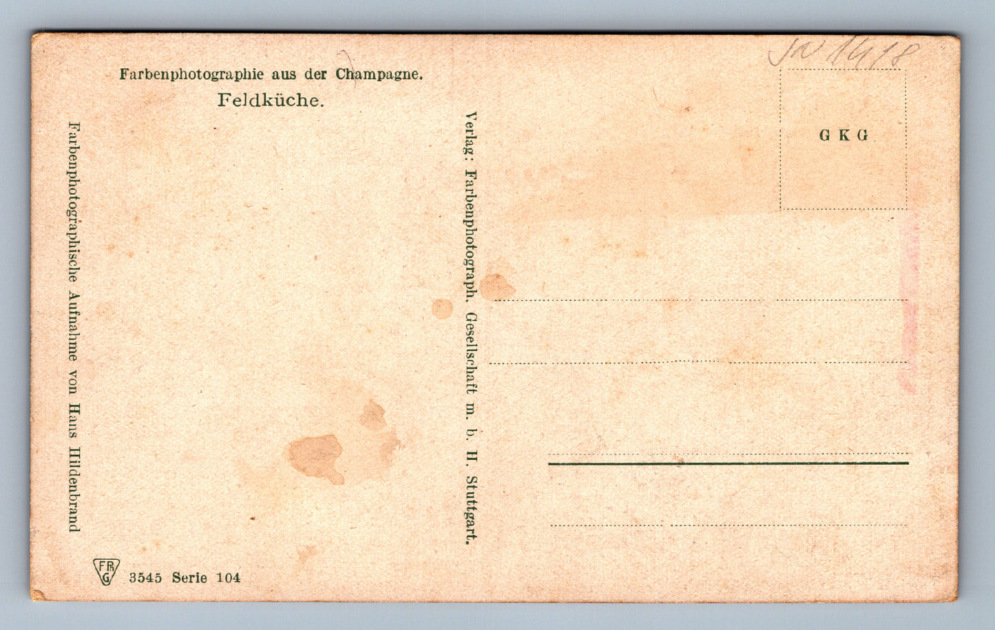 Pohlednice Farbenphotographie aus der Champagne VOJENSKÝ (JN1418)