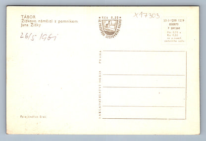 Pohlednice TÁBOR - ŽIŽKOVO NÁMĚSTÍ S POMNÍKEM JANA ŽIŽKY (x17303)
