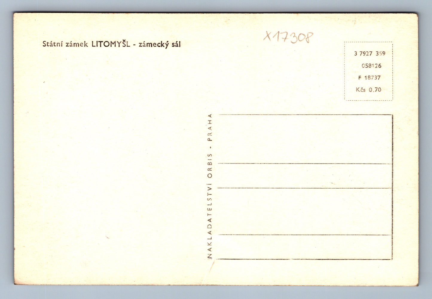 Postcard LITOMYŠL CASTLE STANDS (x17308)