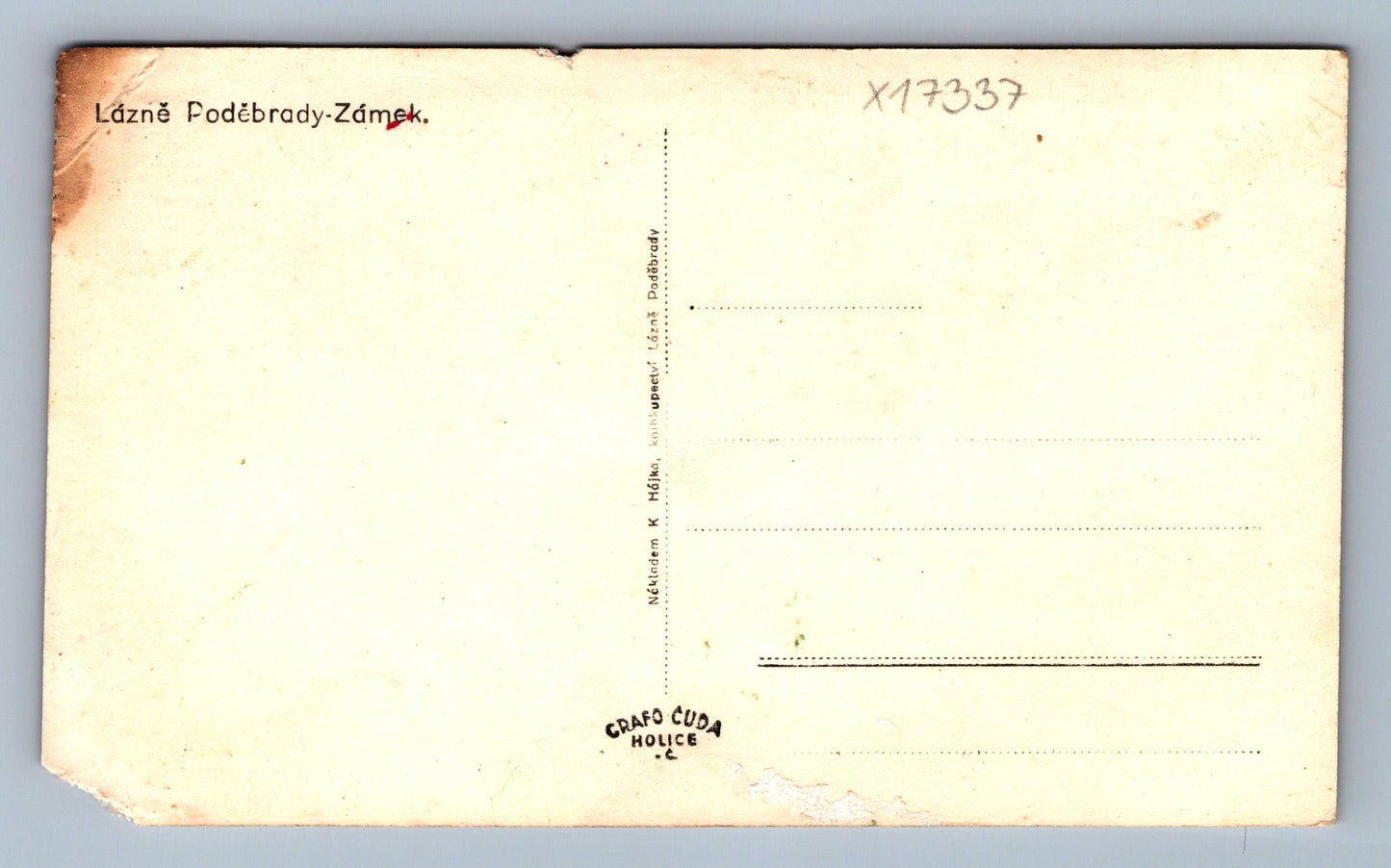 Pohlednice LÁZNĚ PODĚBRADY - ZÁMEK (x17337)