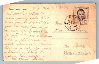 Pohlednice ŽELIV - VNITŘEK KOSTELA (x17353)