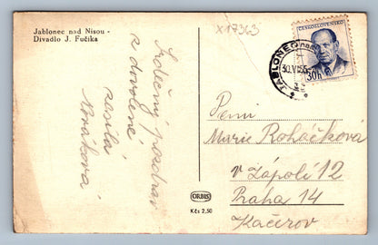 Pohlednice JABLONEC NAD NISOU - DIVADLO J. FUČÍKA (x17363)