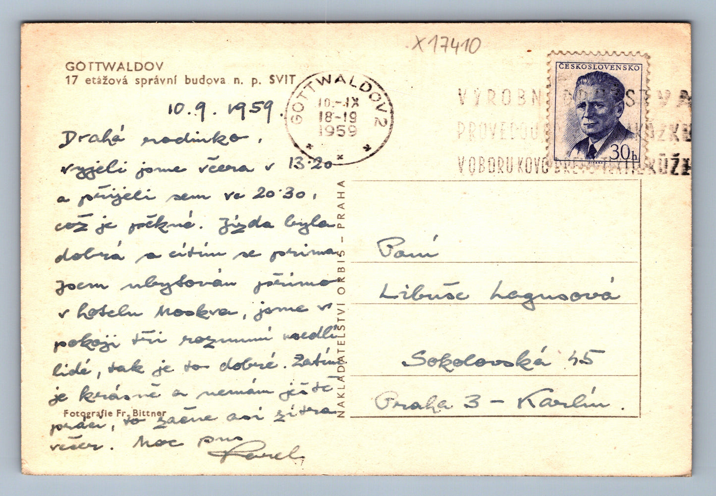 Pohlednice GOTTWALDOV (x17410)