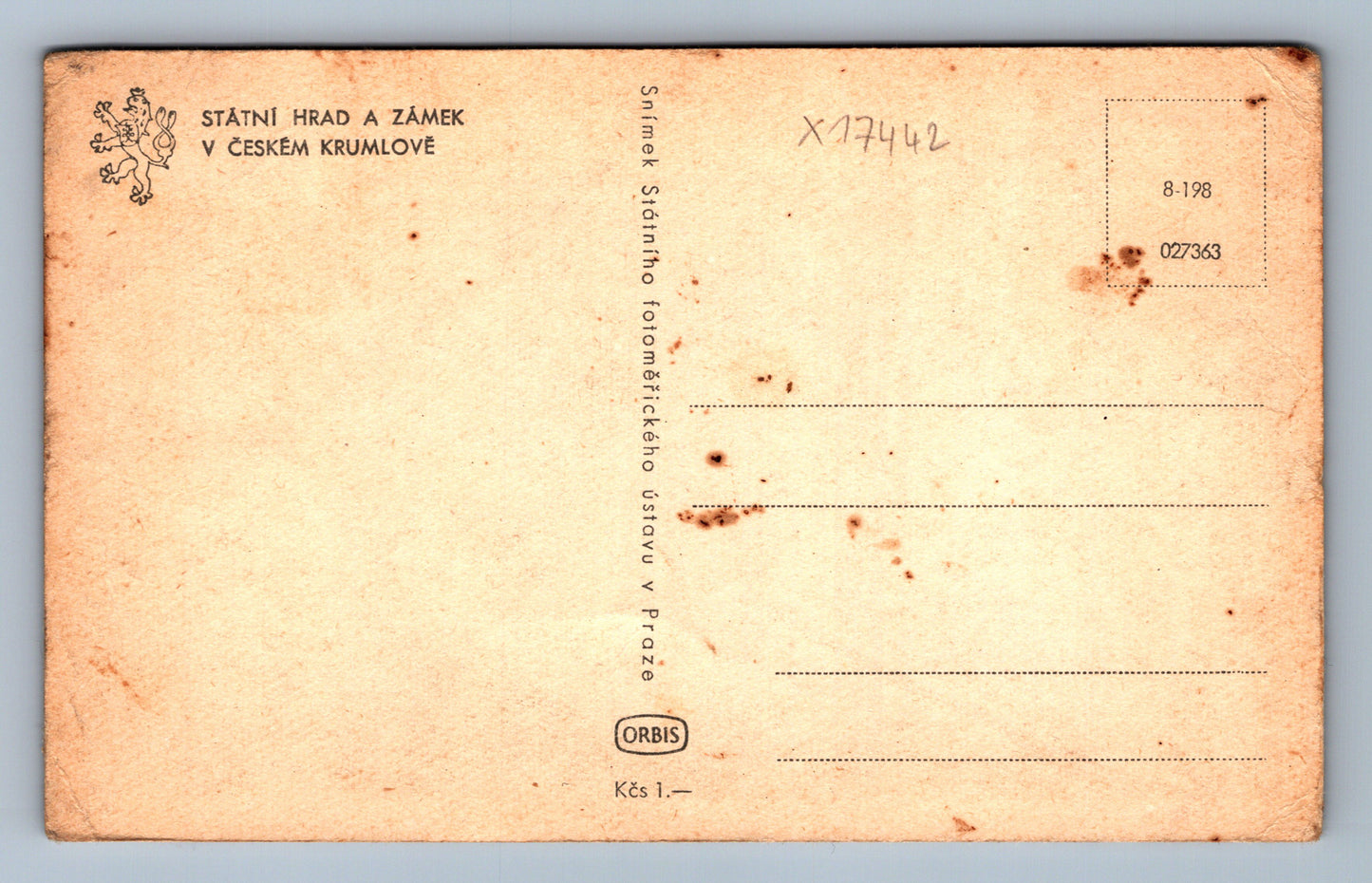 Pohlednice STÁTNÍ HRAD A ZÁMEK V ČESKÉM KRUMLOVĚ (x17442)