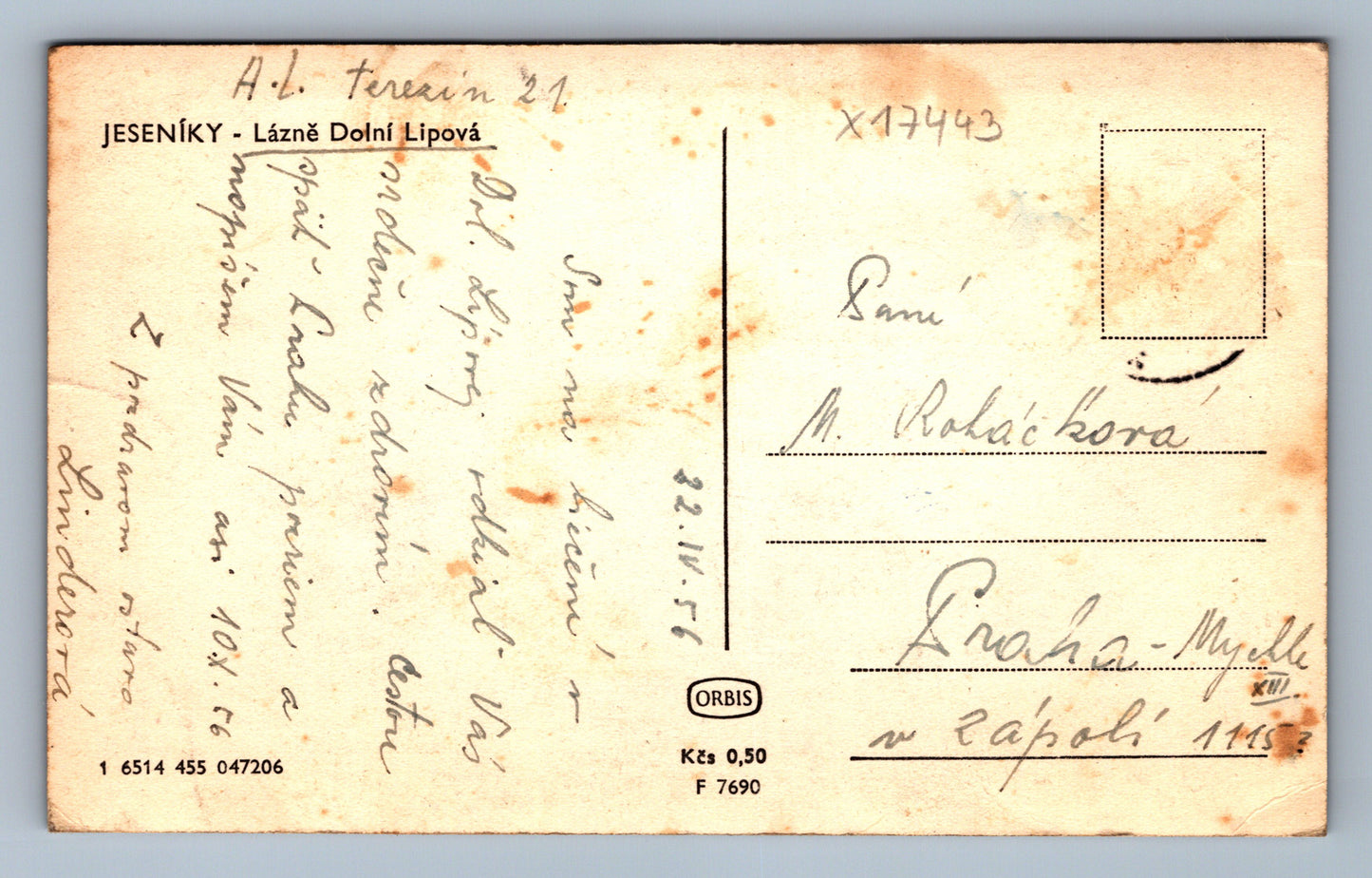 Pohlednice JESENÍKY - LÁZNĚ DOLNÍ LIPOVÁ (x17443)